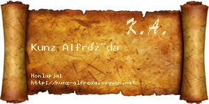 Kunz Alfréda névjegykártya